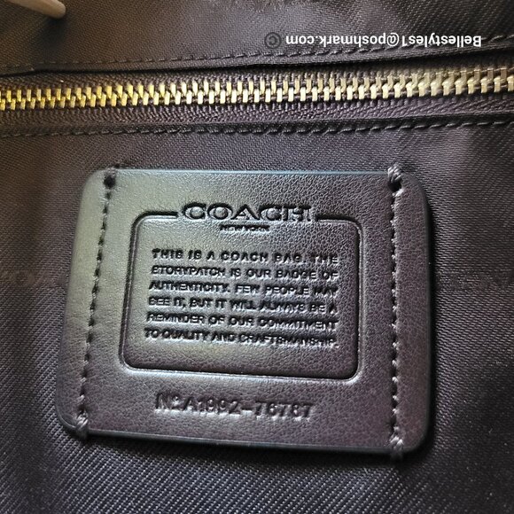 COACH Dreamer 27 Whipstitch Colorblocked Mixed Leather & Suede Satchel-Ink Multi - Picture 14 of 16